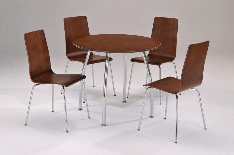 walnut round set 4 chairs dove dinning range