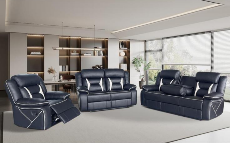 Fernando 3+2 sofas BLACK