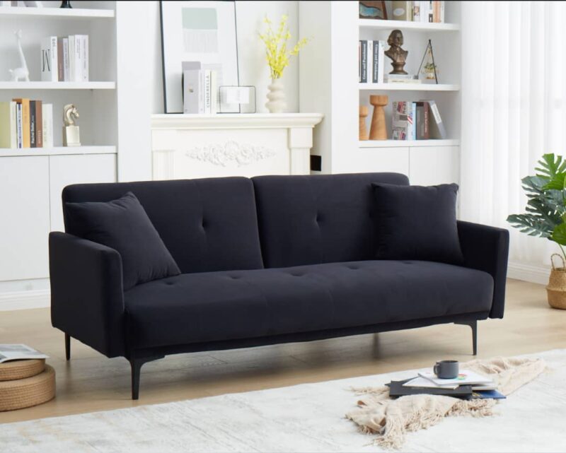 Veronica Sofa Bed in Grey or Navy Velvet